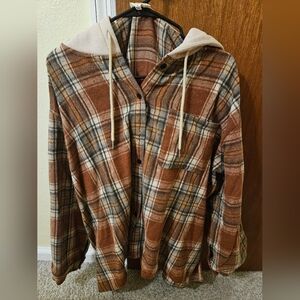 Plaid Hooded Flannel Shirt